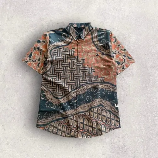 Kemeja Batik Cap Pria Garutan Modern